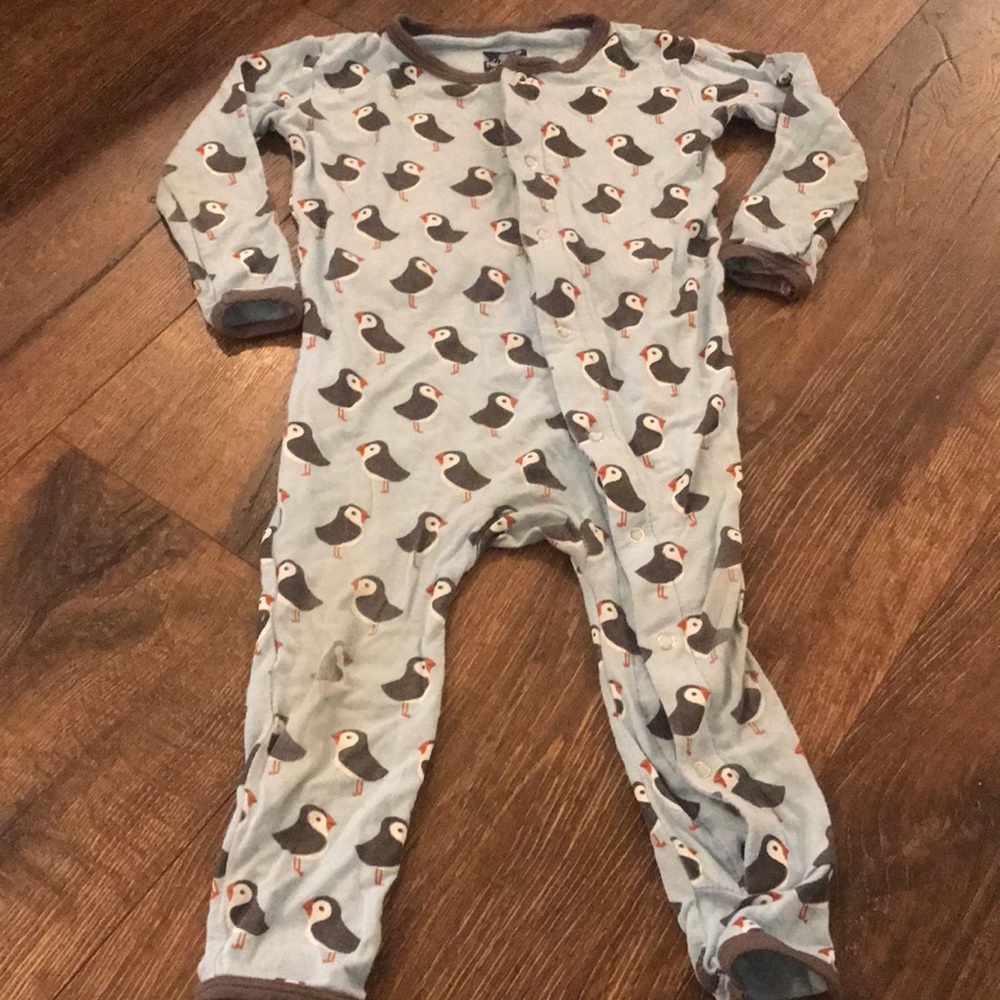 Kickee puffins coverall‎ 12-18 mos bamboo pajamas